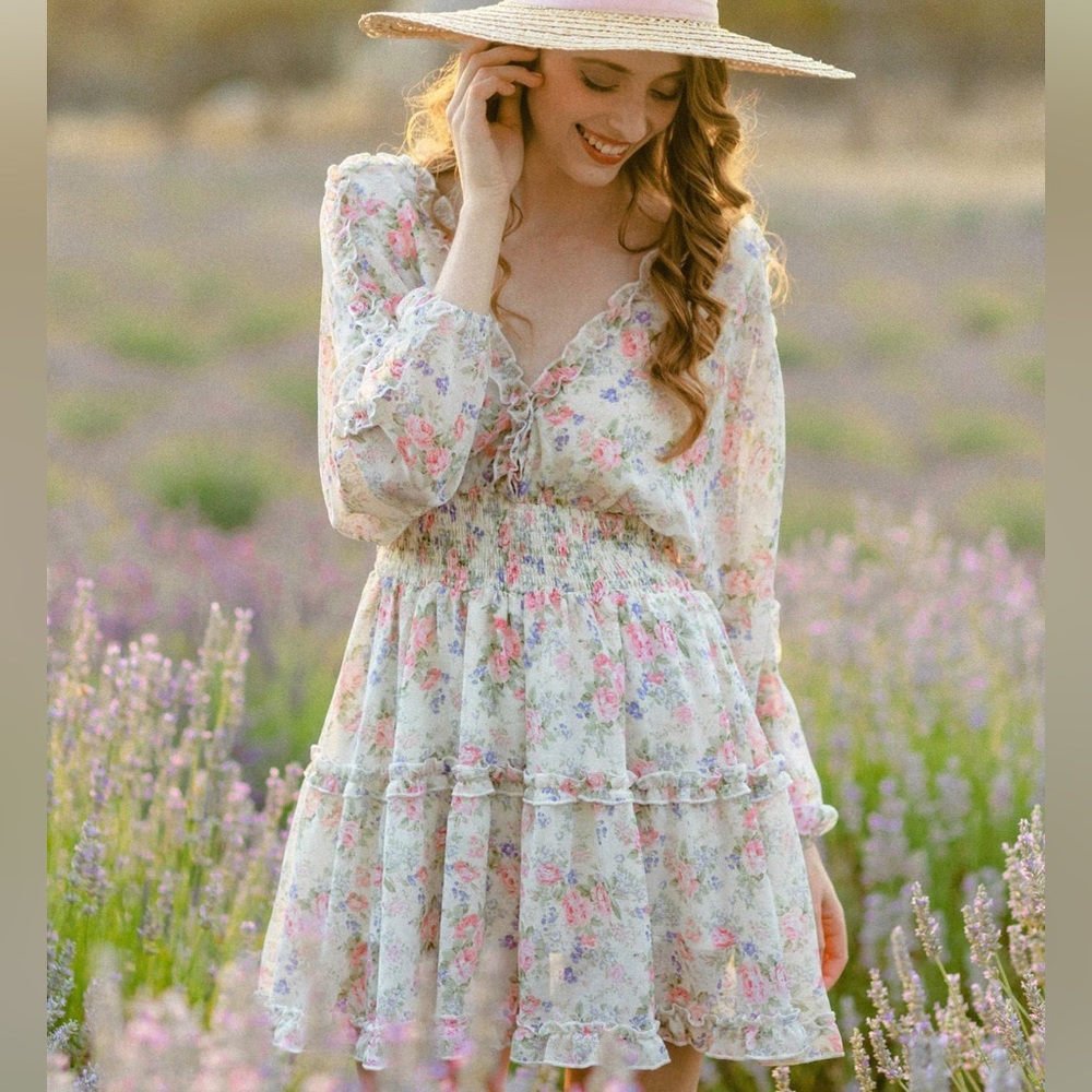 Floral Ruffled Midi Dress